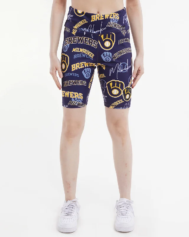 Fashionable And Fashionable Autumn Selection MLB MILWAUKEE BREWERS TOSS LOGO LUX WOMEN'S BIKE SHORT (1MB)