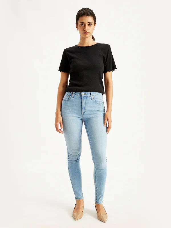 New Products Romantic And Fresh Women's High Rise 721 Skinny Light Blue Jeans