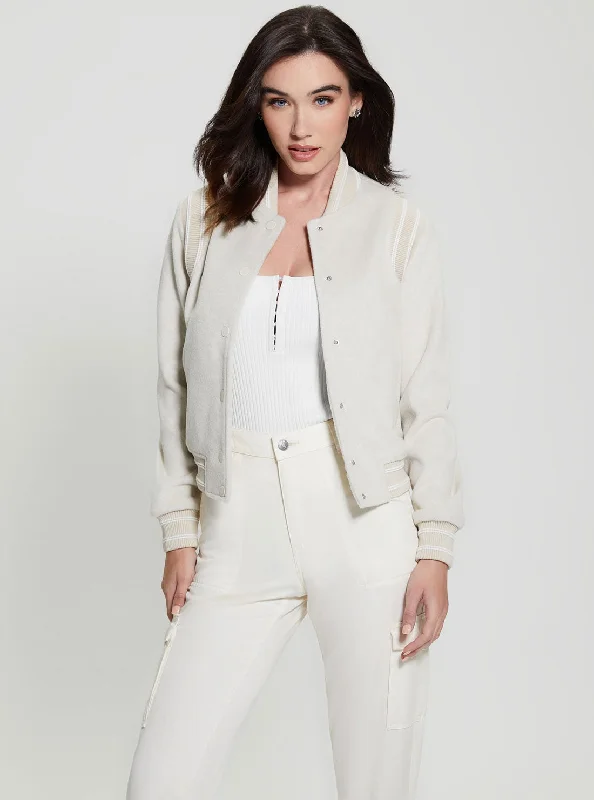 Fashion Selection Versatile Items White Gloria Logo Bomber Jacket