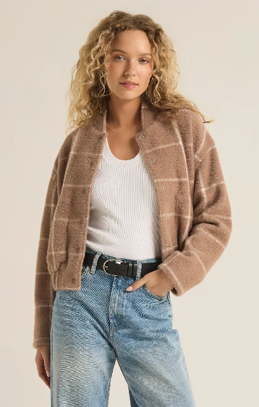 Celebrity Must-have Fresh And Natural Lex Plaid Bomber Jacket