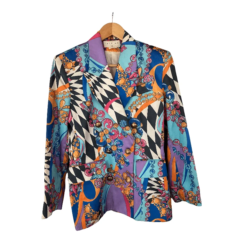 Exquisite Design Bright Colors Vertigo Pour La Ville Multicoloured Double Breasted Jacket UK Size 10