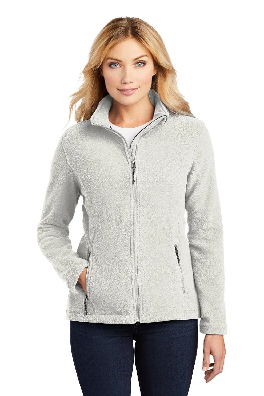Elegant And Charming Celebrity Style Port Authority Womens Full Zip Fleece Jacket - Winter White
