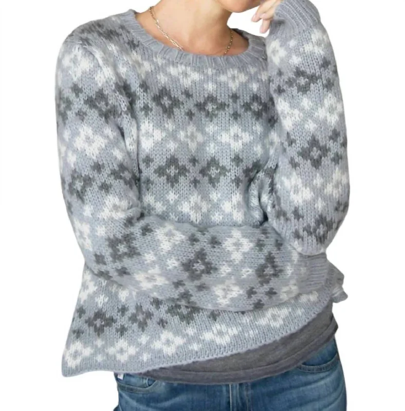 Classic style Shrunken Fair Isle Sweater In Sterling Multi