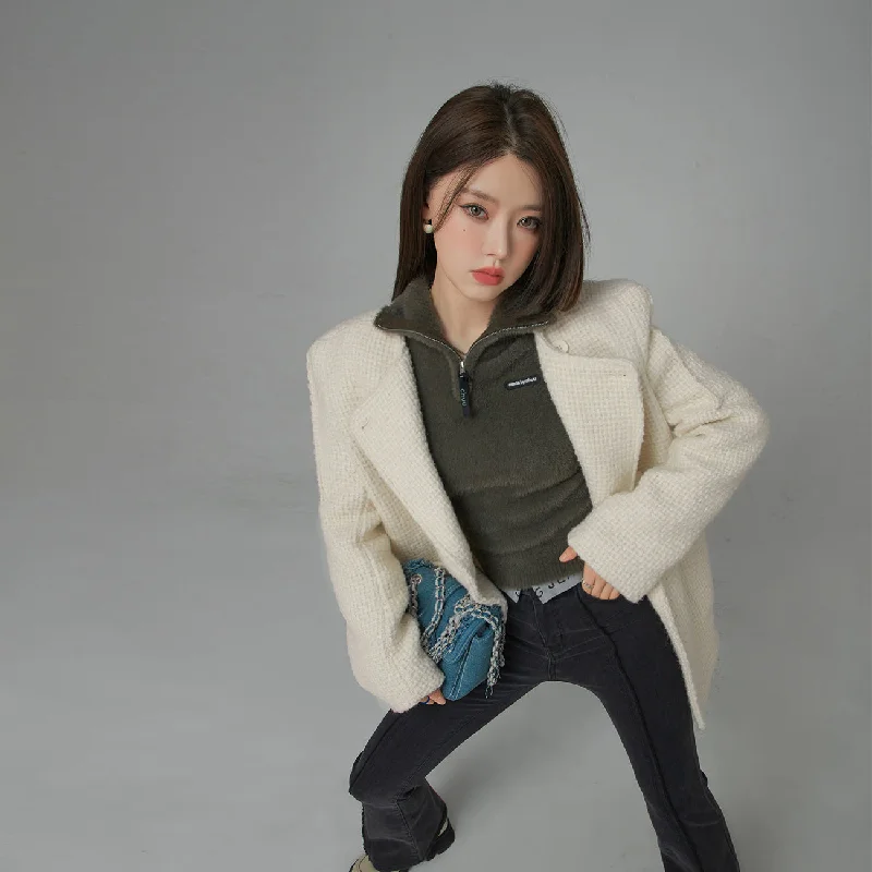 Fashionable Items Girl Style I Bloom And Grow Tweed Wool Jacket