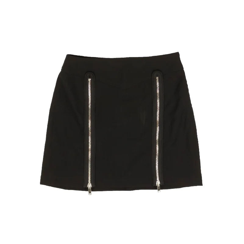 Elegant Design Romantic And Fresh Palm Angels Zipper Pleat Miniskirt - Black