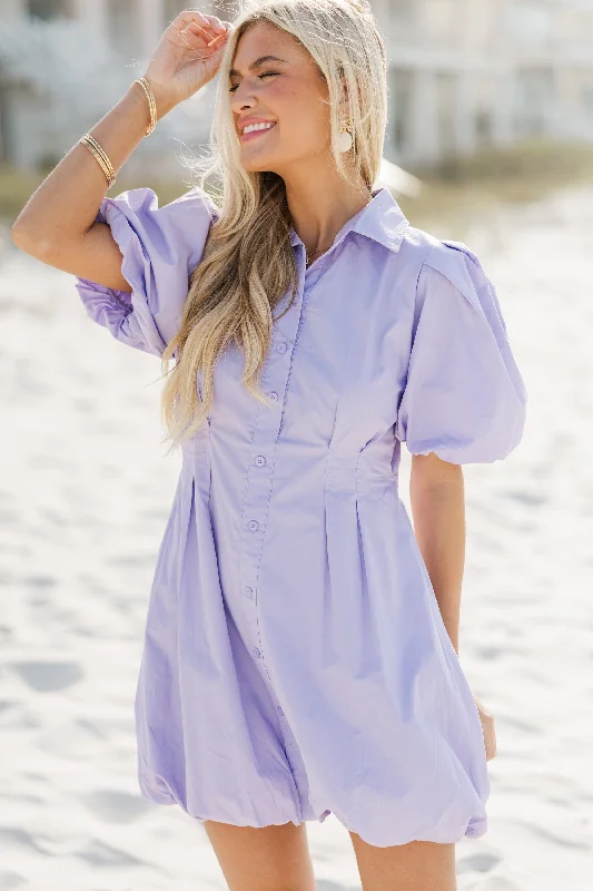 Fashionable And Versatile True Love Lavender Purple Bubble Dress