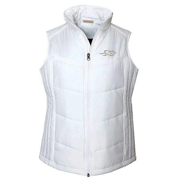 Noble Temperament Equestrian Inspired Quilted Vest - White