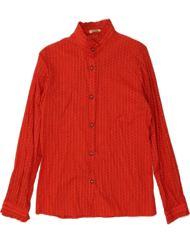 Sweet Style Fresh And Natural VINTAGE Womens Shirt IT 42 Medium Red Floral Cotton