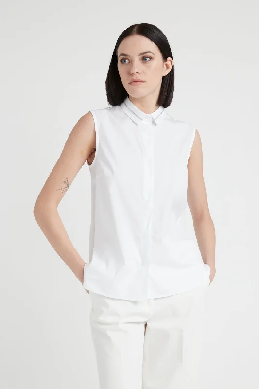 Soft And Comfortable Spring Fashion Sleeveless Poplin Shirt