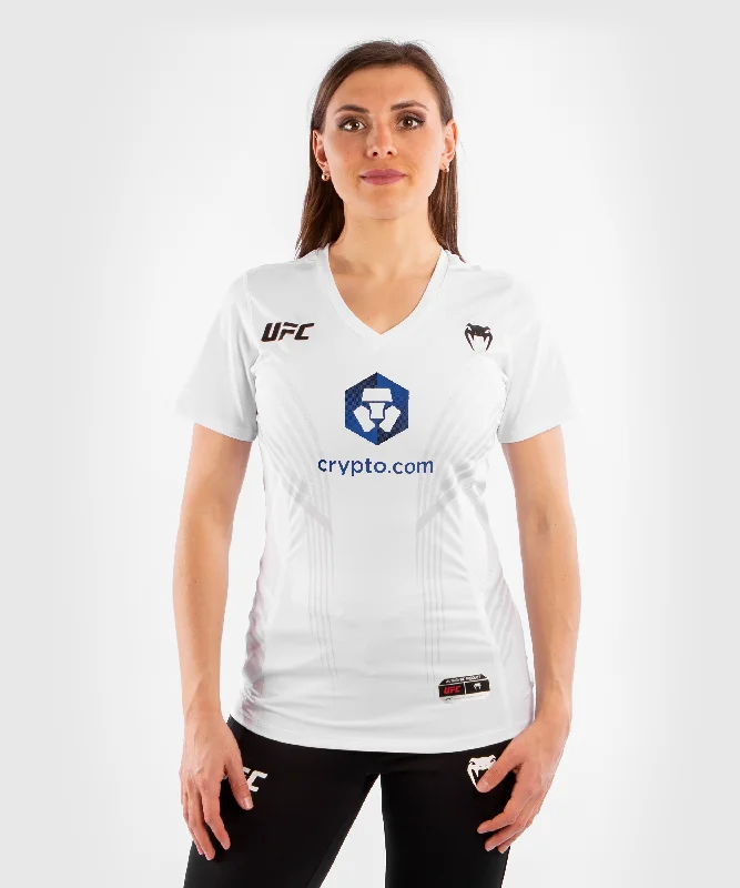 Printed Patterns College Style UFC Venum Authentic Fight Night Women's Walkout Jersey - White Printed Patterns College Style UFC Venum Authentic Fight Night Women's Walkout Jersey - White