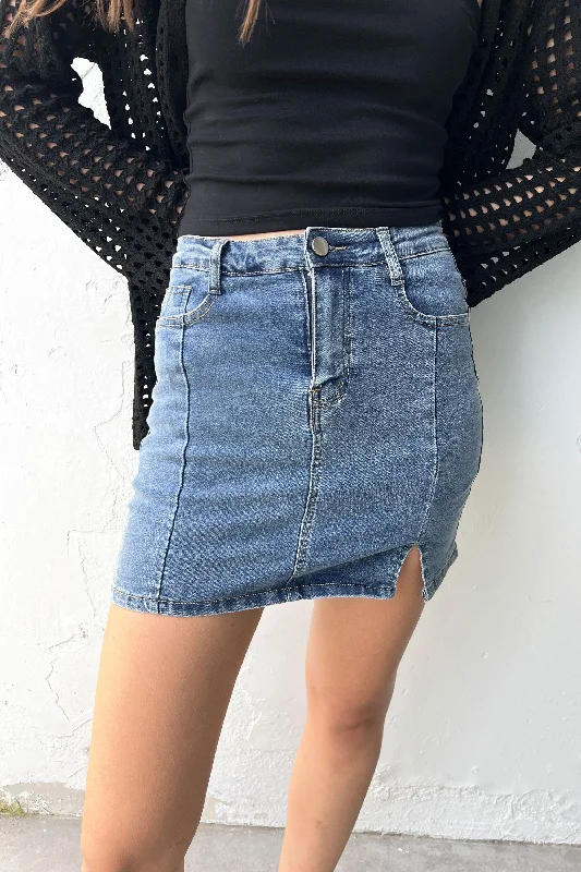 Personalized print FITTED JEAN MINI JEAN SKIRT