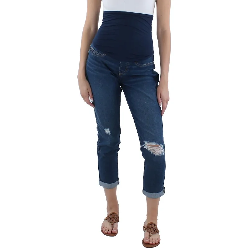 Exquisite Tailoring Exclusive Customization Signature by Levi Strauss & Co. Womens Maternity Distressed Boyfriend Jeans Exquisite Tailoring Exclusive Customization Signature by Levi Strauss & Co. Womens Maternity Distressed Boyfriend Jeans