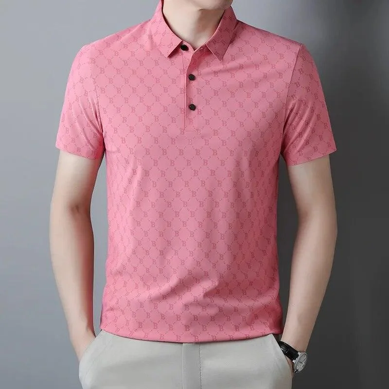 Creative Prints High-quality Fabrics Men Printed Polo Shirt - Short Sleeved