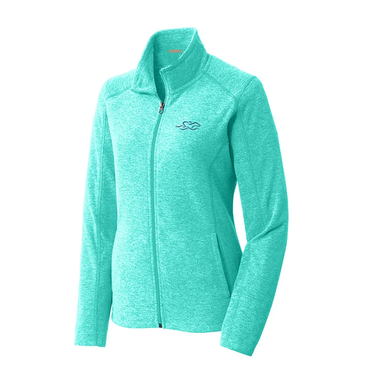 Cool Summer Womens Luxe Fleece Jacket - Heathered Aqua