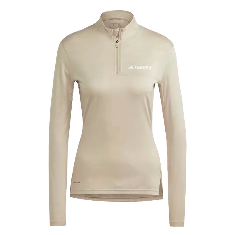 Romantic Data British Style adidas - Women's Terrex Multi Half Zip Long Sleeve Top (HZ6265)