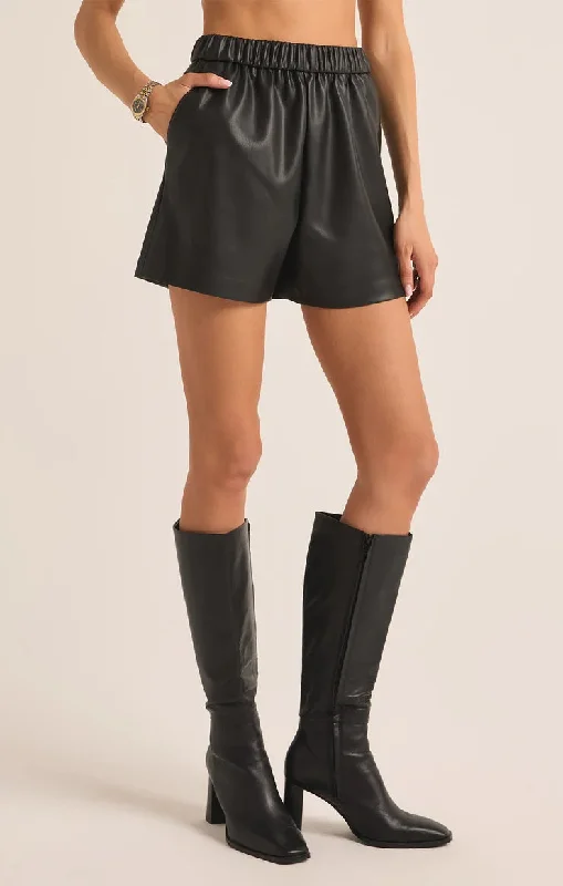 Fresh And Fashionable Minimalism Tia Faux Leather Short