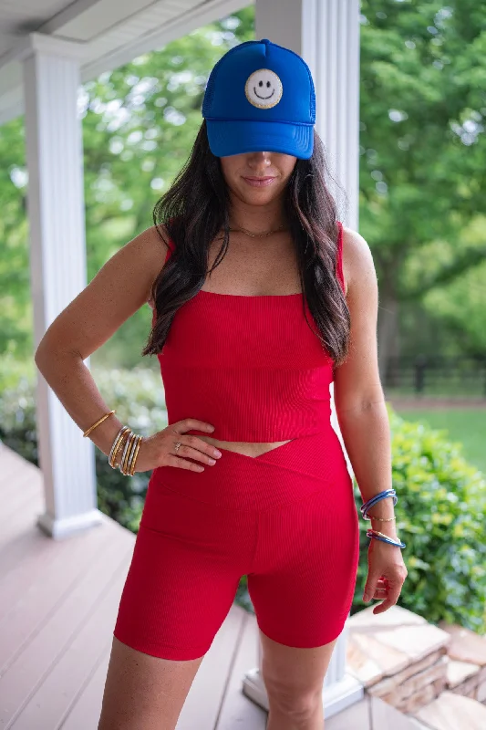 Classic And Versatile Versatile Items Standard Perfection Red Biker Shorts
