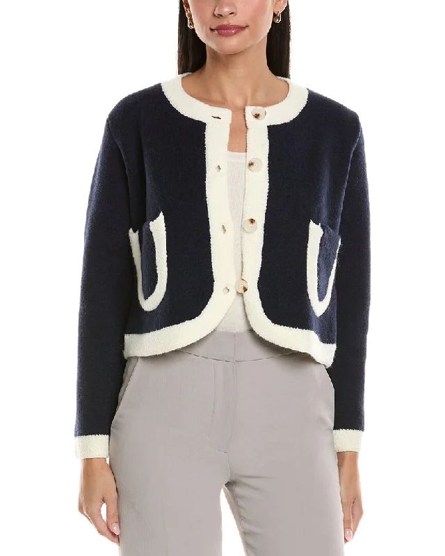 Retro Design Simple Solid Color ANNA KAY Fernande Cashmere-Blend Cardigan