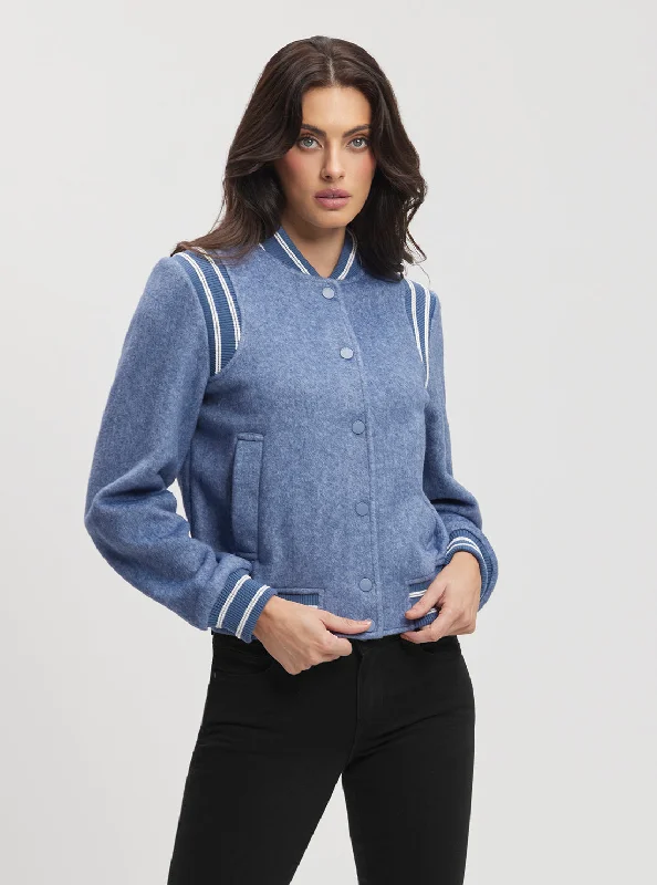 New Season Series High-end Design Eco Blue Gloria Logo Bomber Jacket
