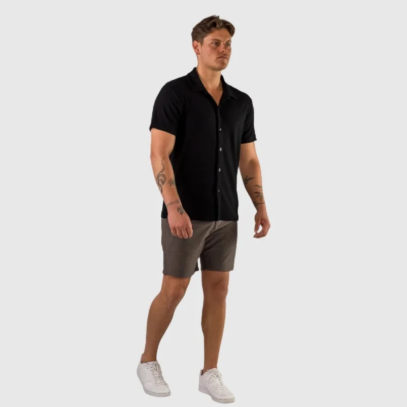 Sports Express Rayon Stretch Short Sleeve Shirt - Black