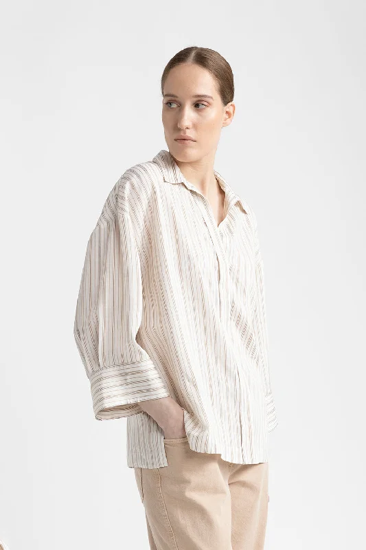 Fashionable And Fashionable Feminine Charm Cotton silk shirt