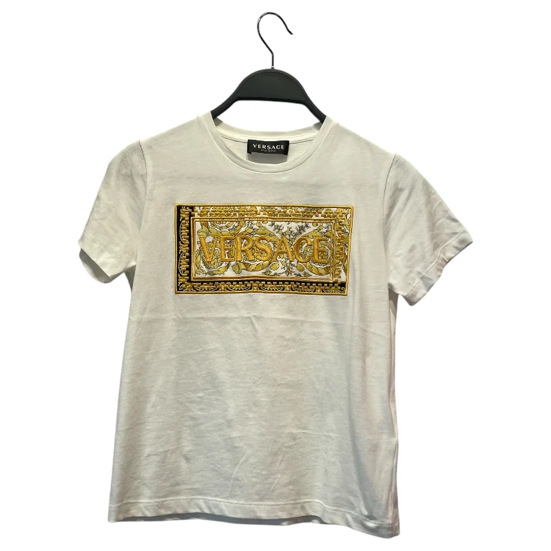 Tropical Style Fresh And Natural VERSACE/3|4 T-Shirt/8/Cotton/WHT/LOGO T SHIRT
