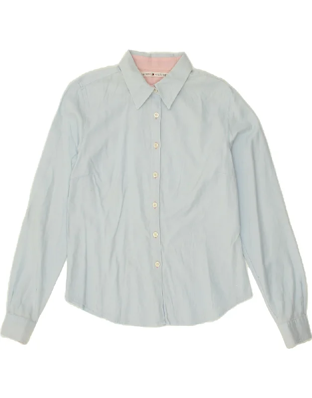Soft And Comfortable Elegant And Simple TOMMY HILFIGER Womens Shirt US 6 Medium Blue Cotton Soft And Comfortable Elegant And Simple TOMMY HILFIGER Womens Shirt US 6 Medium Blue Cotton