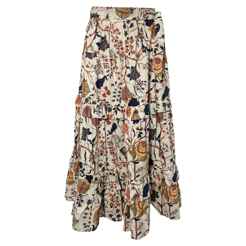 Urban Style Celebrity Style Ulla Johnson Sigrid Midi Skirt in Floral Print Cotton