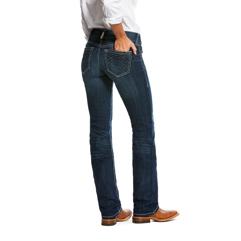 Advanced Customization Light And Breathable Ariat Women's R.E.A.L. Mid Rise Straight Willow 3D Dresden, Dresden