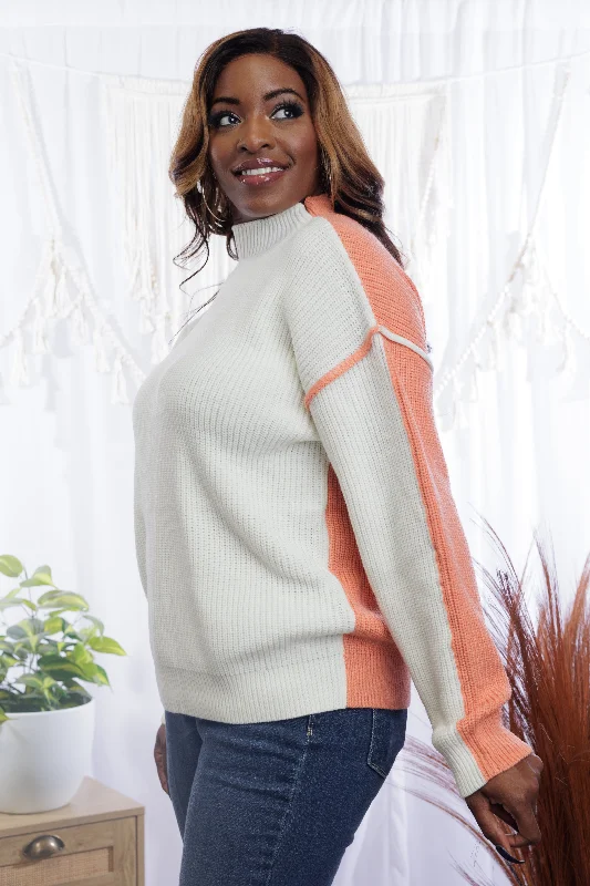 Feminine Charm Minimalism Just Peachy Knit Sweater