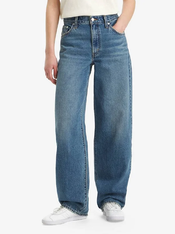 European Plan Designer Style Baggy Dad Metaphor Mix Jeans