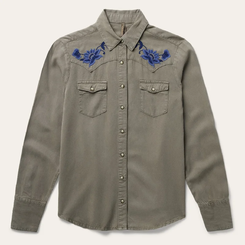 High-end Customization Classic Series Olive Twill Western Shirt