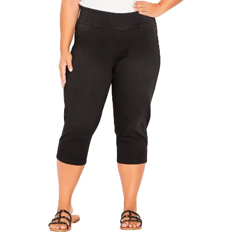 Classic Color Sexy Fun Avenue Womens Plus Stretch Denim Cropped Jeans