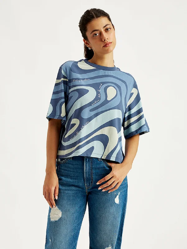 Hip-hop Style Women's Abstract Print Relaxed Fit T-shirt