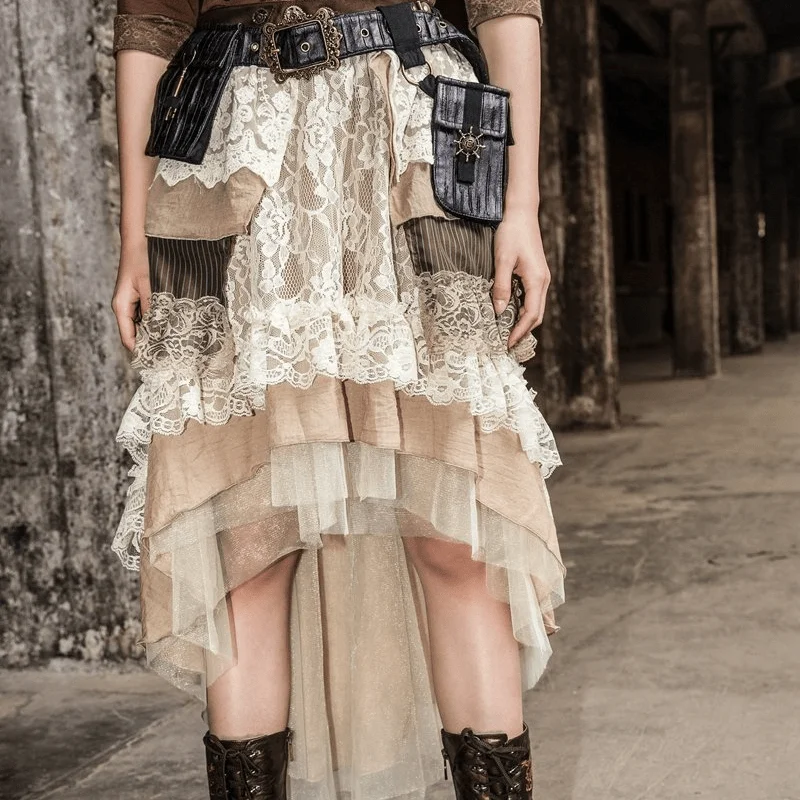 Personalized Design Carefree Style Women's Multilayered Mid Length Frilly Vintage Skirt