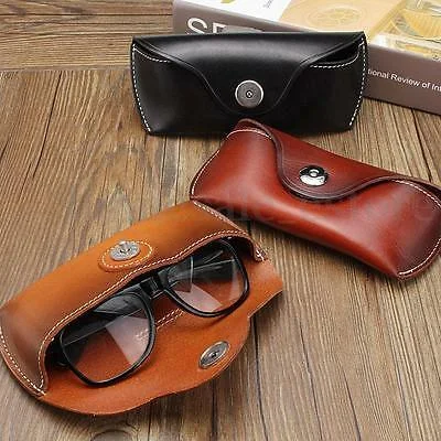 Sports High Waist Style Vintage Handmade Cow Leather Glasses Case Causal Jeans Belt Eye Glasses Box