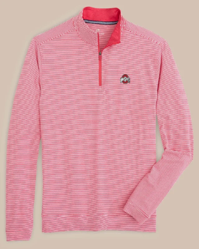 Comfortable Series Fashion Design Ohio State Buckeyes Cruiser Micro-Stripe Heather Quarter Zip