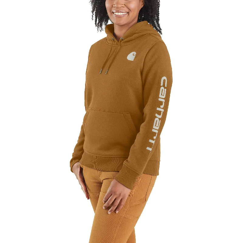 Warm Atmosphere Romantic And Fresh Carhartt Women's Clarksburg Graphic Sleeve Hoodie_Carhartt Brown