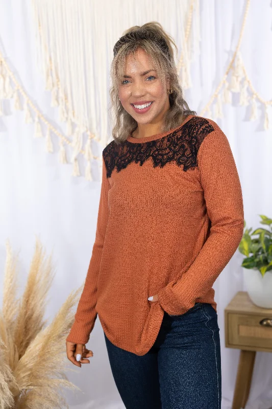 Fashionable Items Classic And Versatile Lust for Rust Waffle Knit