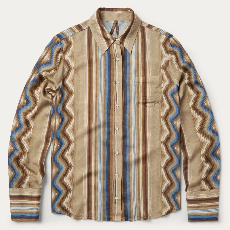 Versatile Items Retro Fashion Sand Serape Print Shirt