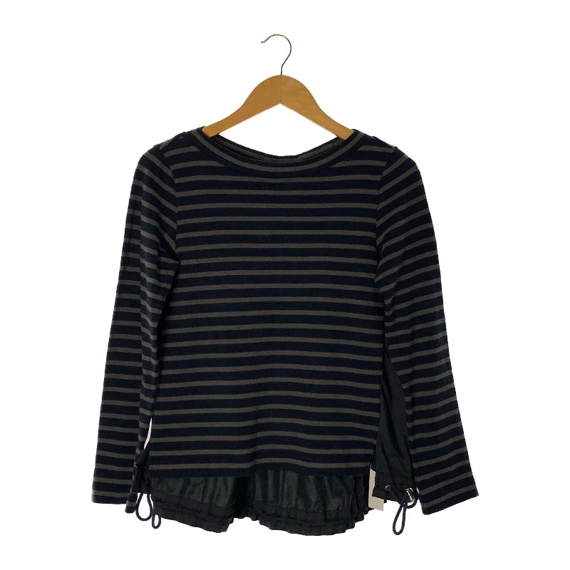Personalized Design Personalized Wear sacai/LS T-Shirt/2/NVY/Cotton/Border/13-01912