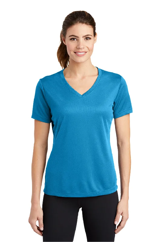 Luxury Style Elegant Design Sport-Tek Womens RacerMesh Moisture Wicking Short Sleeve V-Neck T-Shirt - Pond Blue Luxury Style Elegant Design Sport-Tek Womens RacerMesh Moisture Wicking Short Sleeve V-Neck T-Shirt - Pond Blue