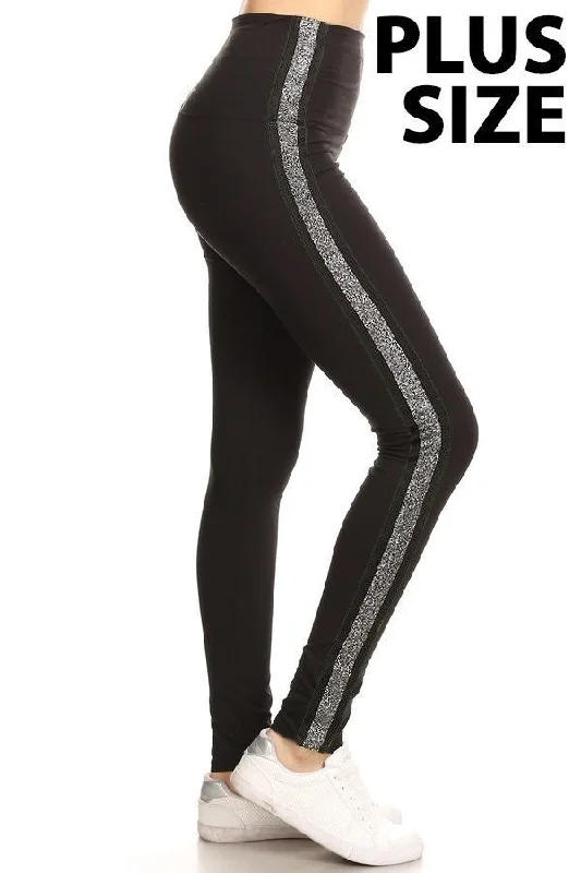 Lively And Youthful Youthful Metallic Stripe Legging