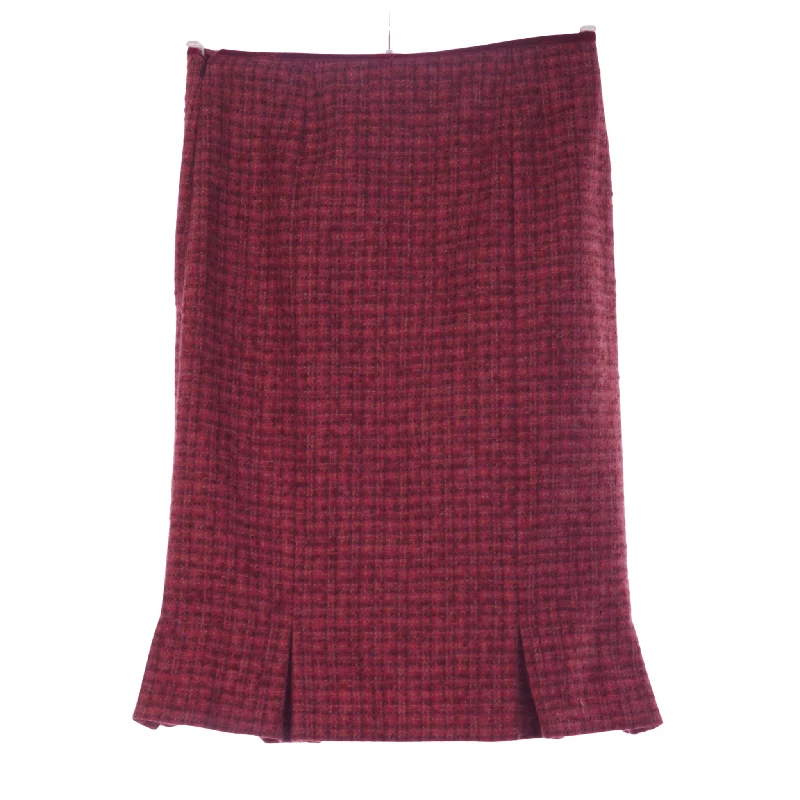 Moisture wicking LK Bennett Wool and Mohair Skirt Red Check UK SIze 12