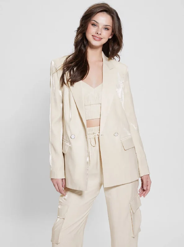British Style Warm And Comfortable Eco Champagne Adriana Blazer Jacket