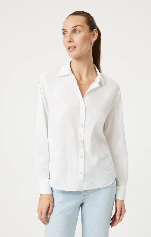 End Of The Year Simple Matching JACQUARD BUTTON-UP SHIRT IN ANTIQUE WHITE