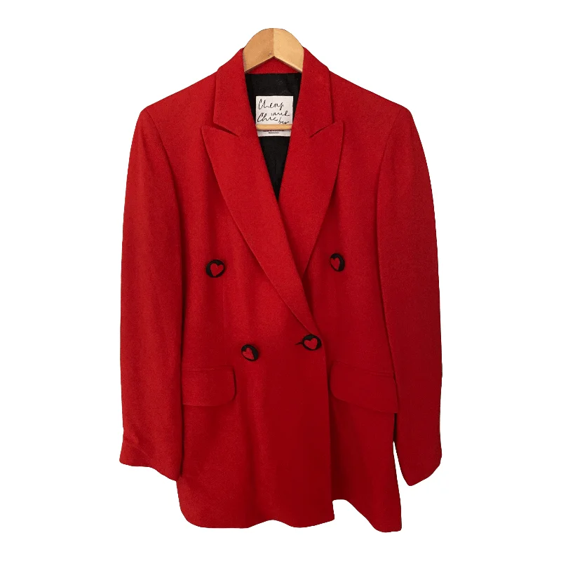 High-end Fashion Exquisite Fabrics Moschino Cheap and Chic Double Breasted Jacket Red UK Size 14