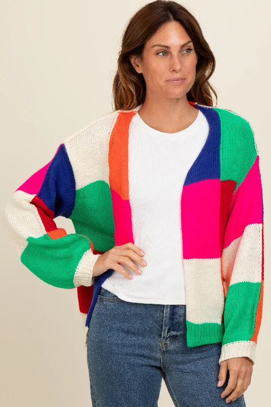 Design And Tailoring Multicolor Checkered Cardigan Sweater