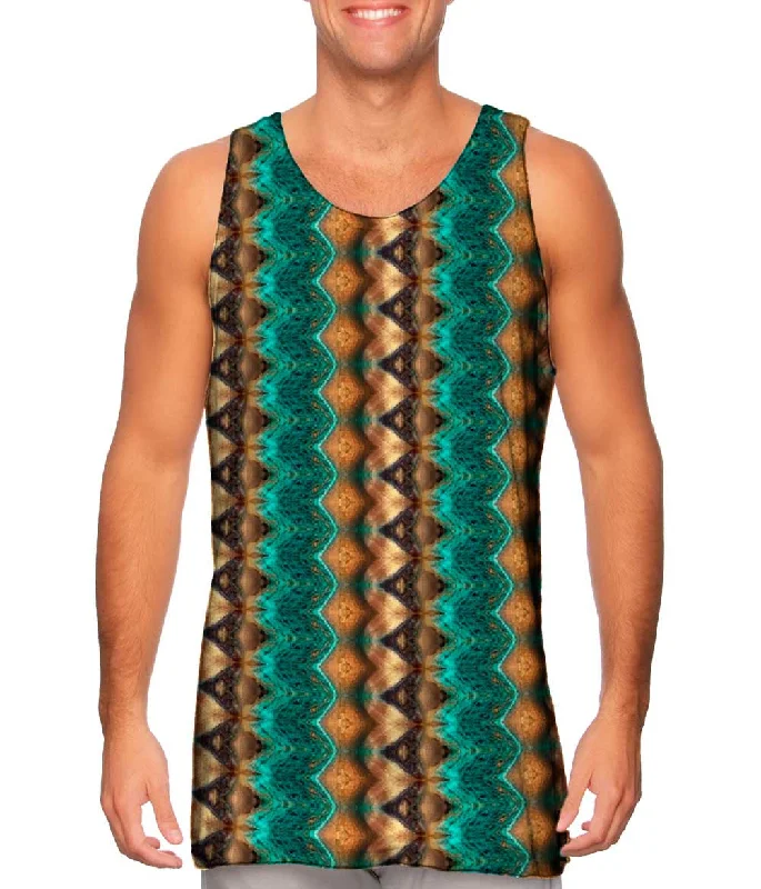 Elegant And Charming Celebrity Style Golden Aqua Snake Skin Pattern