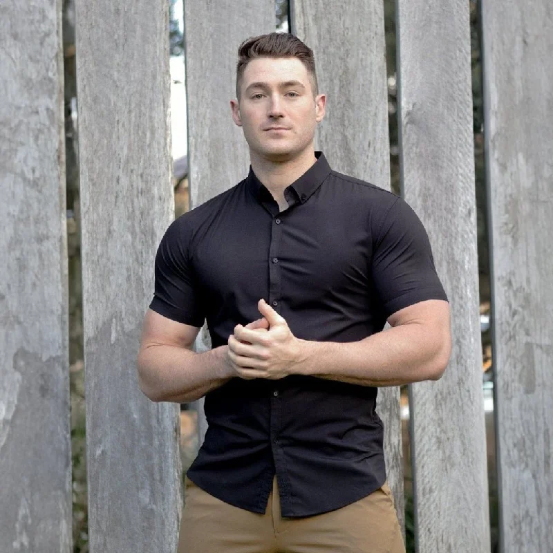 Classic style Performance Bamboo Short Sleeve Shirt - Black